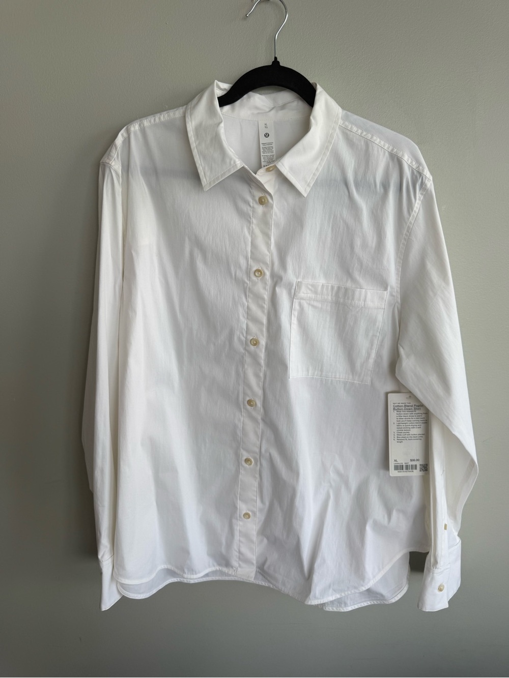 NWT lululemon Cotton Blend Poplin Classic White Woman Button-Up Shirt